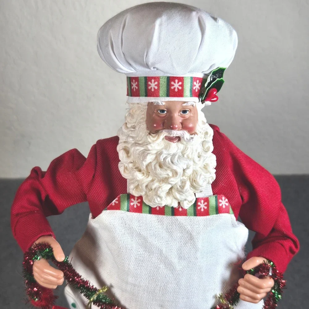 Chef Santa Claus 11 Inch Figurine Christmas Kitchen Decor Gingerbread Garland